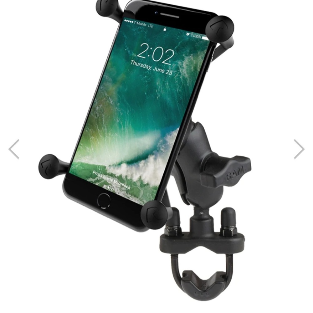 Ram motorcycle phone mount with a locking knob. Bran new just opens the box